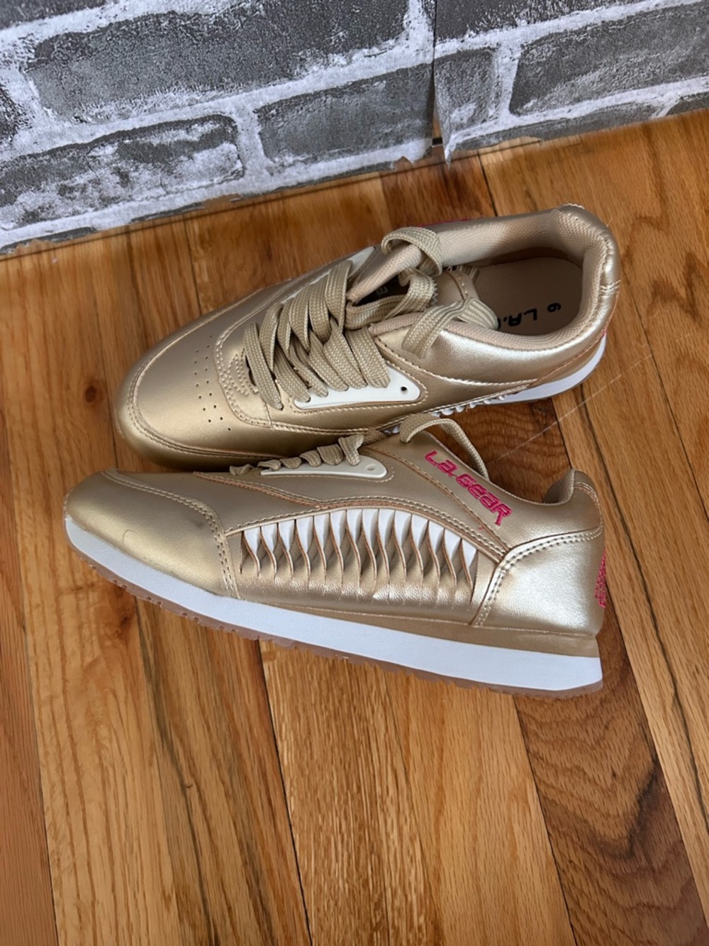 L.A. Gear Metallic Gold Low-Top Sneakers